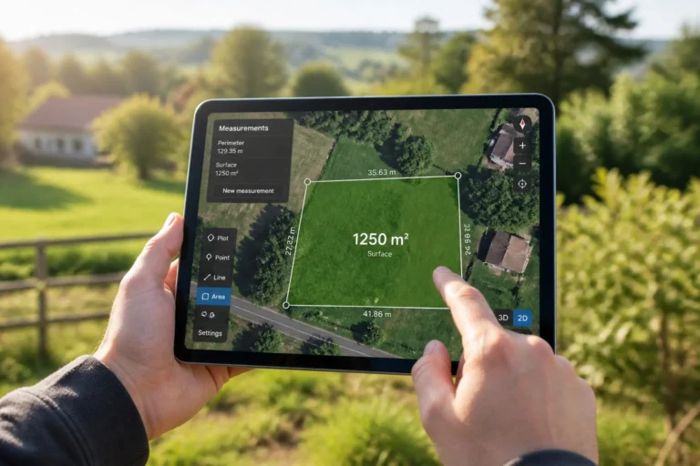 Mesure de terrain sur tablette